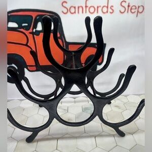 Wine Rack Wright Iron Mid Century Wine Rack Horseshoe Shapes Tear Drop Center